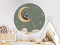Wallpaper - Bear on the Moon - Green - Circle (Pre - Order) - LPM Home
