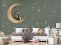 Wallpaper - Bear on the Moon Green (Pre - Order) - LPM Home