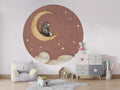 Wallpaper - Bear on the Moon - Pink - Circle (Pre - Order) - LPM Home