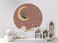 Wallpaper - Bear on the Moon - Pink - Circle (Pre - Order) - LPM Home