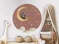 Wallpaper - Bear on the Moon - Pink - Circle (Pre - Order) - LPM Home