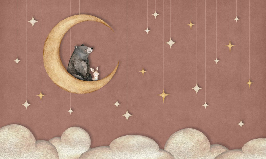 Wallpaper - Bear on the Moon Red (Pre - Order) - LPM Home