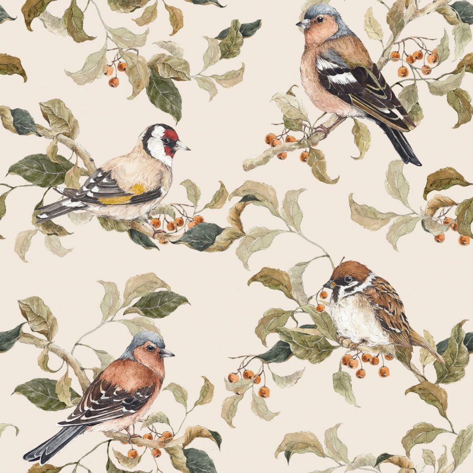 Wallpaper - Birds Autumn - Le Petit Marché Home Furniture