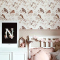 Wallpaper - Birds White - Gray - Le Petit Marché Home Furniture