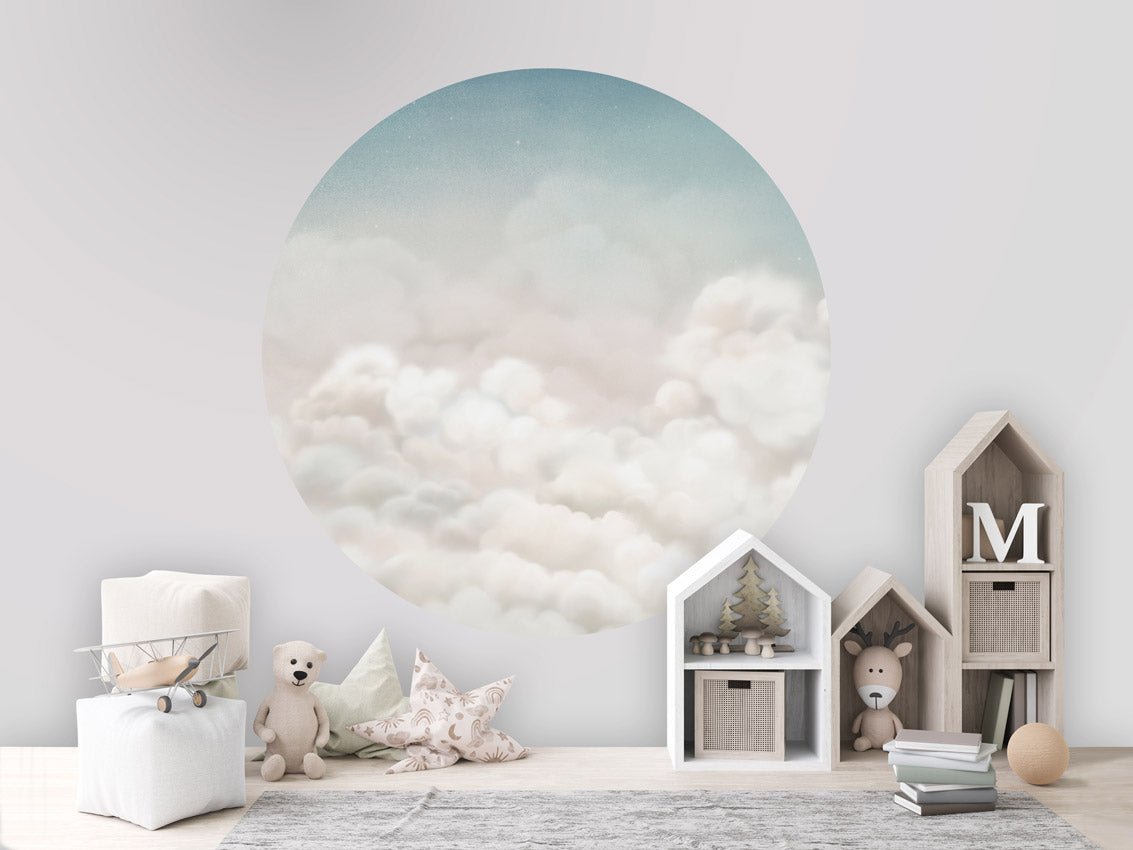 Wallpaper - Calming Clouds - Blue - Circle (Pre - Order) - LPM Home