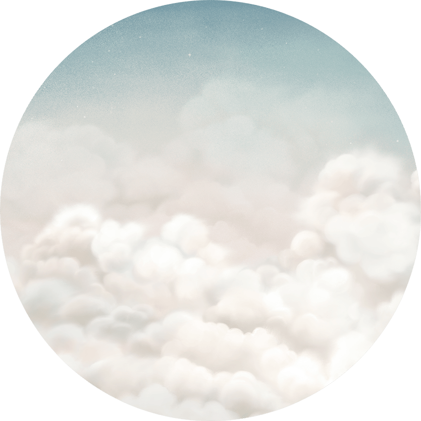 Wallpaper - Calming Clouds - Blue - Circle (Pre - Order) - LPM Home