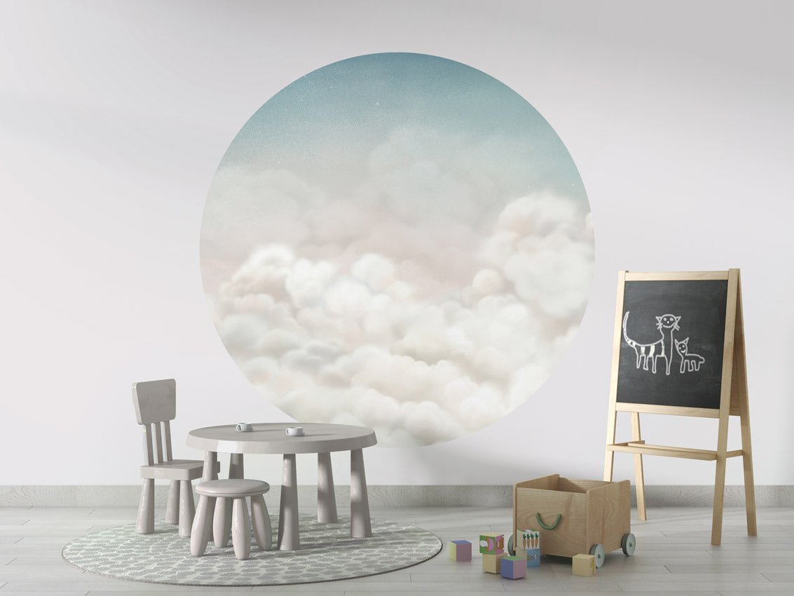 Wallpaper - Calming Clouds - Blue - Circle (Pre - Order) - LPM Home