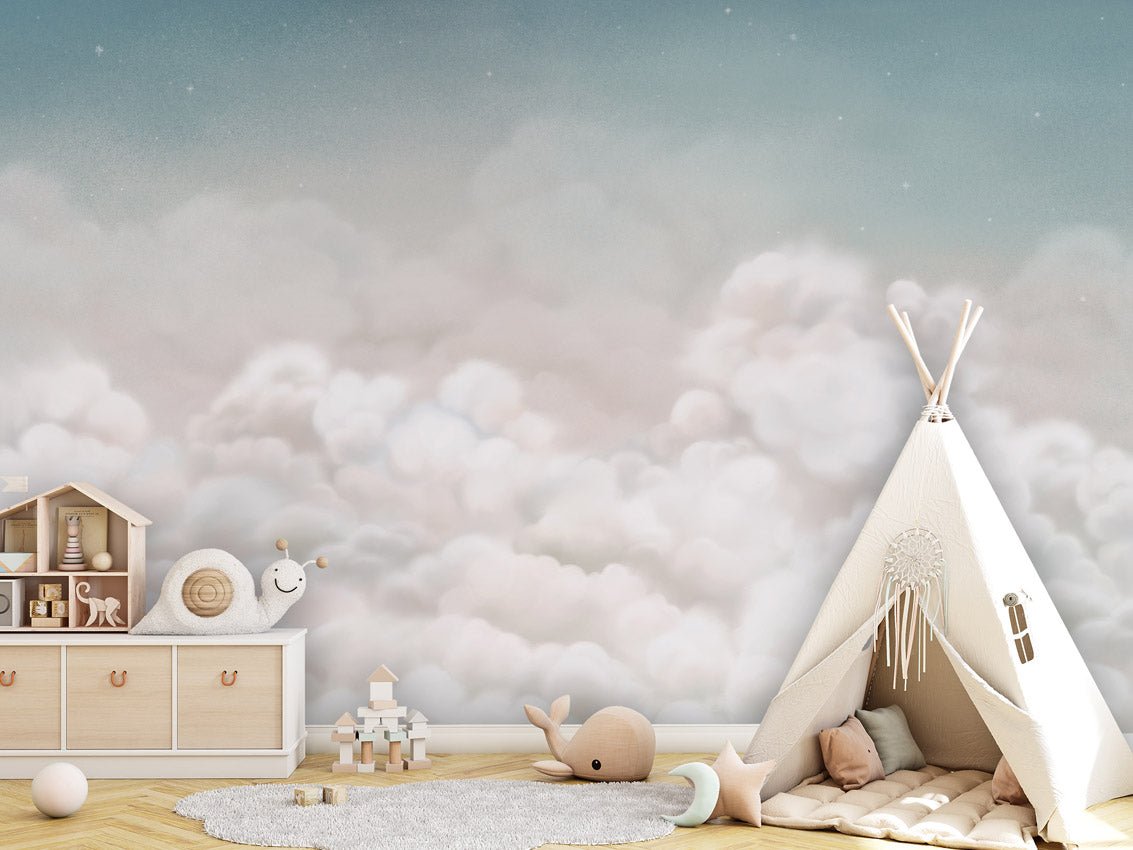Wallpaper - Calming Clouds Blue (Pre - Order) - LPM Home