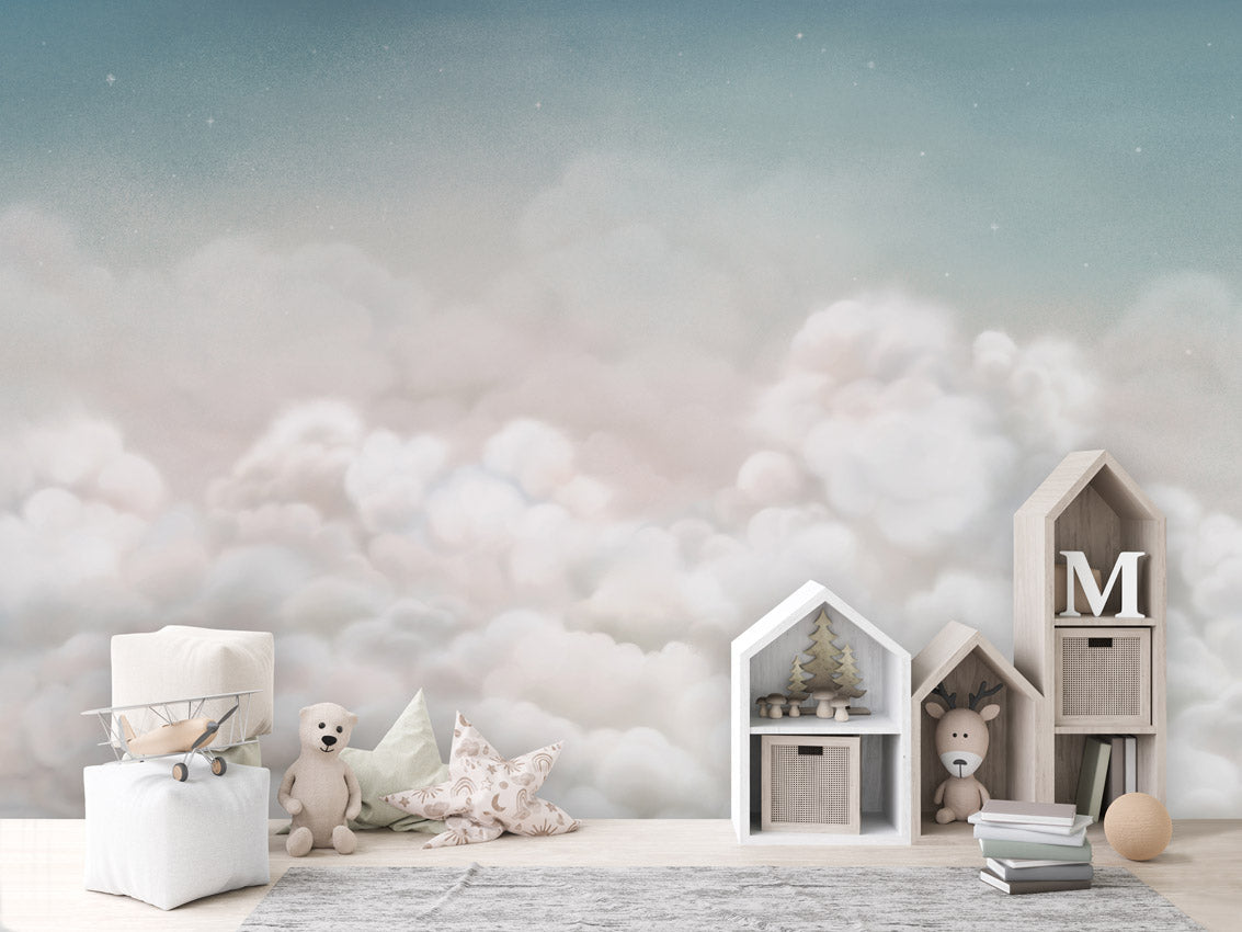 Wallpaper - Calming Clouds Blue (Pre - Order) - LPM Home
