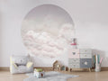 Wallpaper - Calming Clouds - Pink - Circle (Pre - Order) - LPM Home