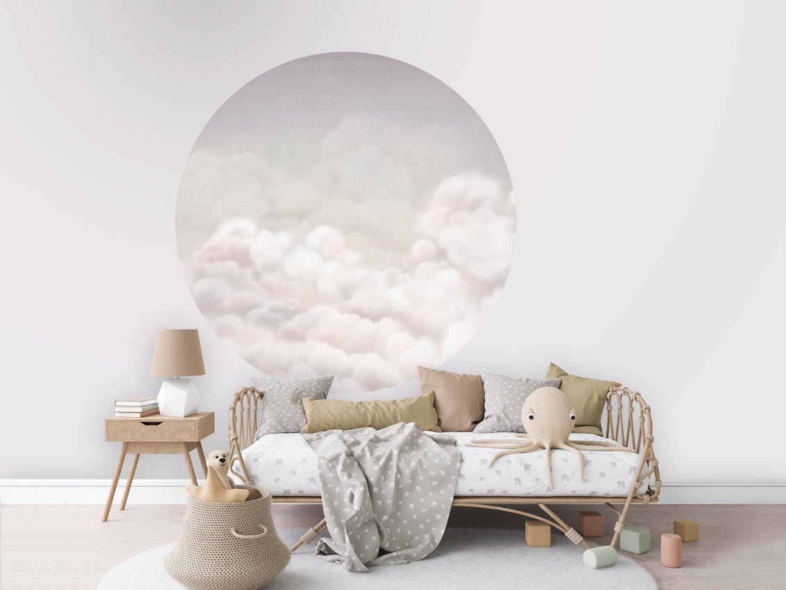 Wallpaper - Calming Clouds - Pink - Circle (Pre - Order) - LPM Home