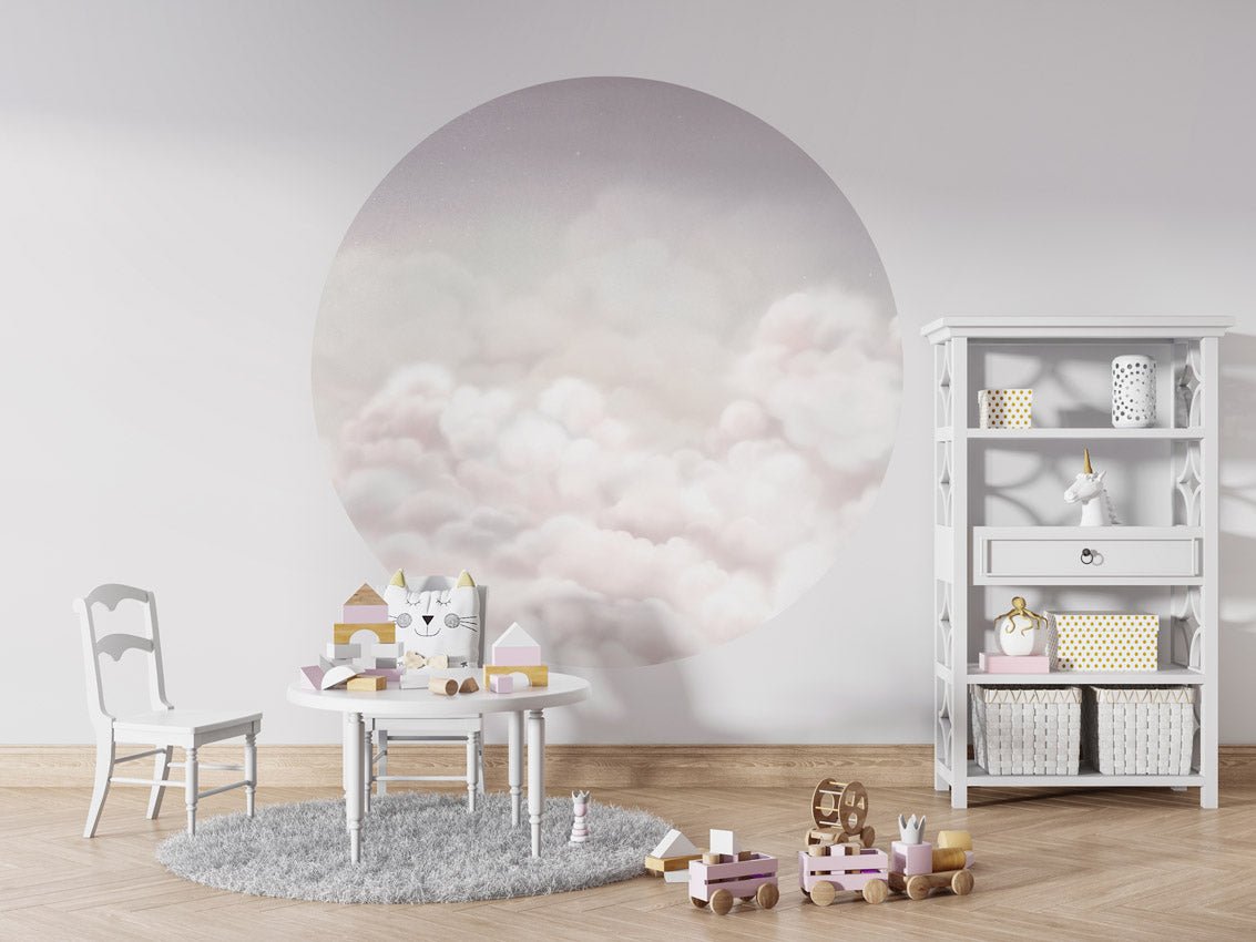 Wallpaper - Calming Clouds - Pink - Circle (Pre - Order) - LPM Home