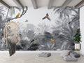 Wallpaper - Canopy Jungle - Black and White (Pre - Order) - LPM Home