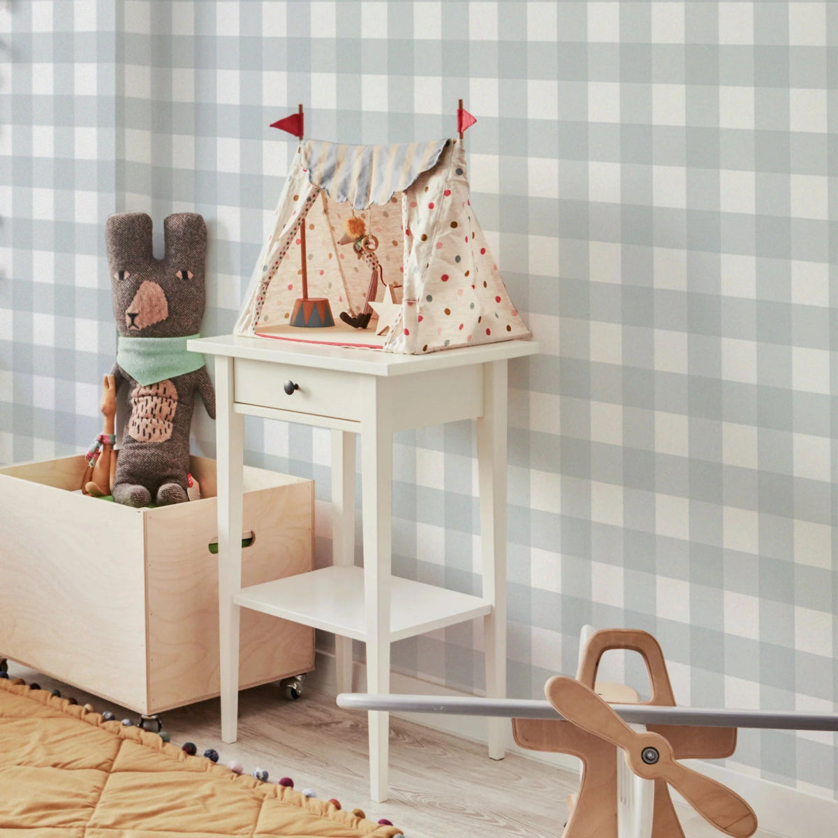 Wallpaper - Check Classic Gray - Le Petit Marché Home Furniture