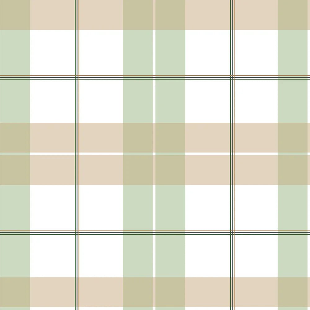 Wallpaper - Check Maxi Beige Green - Le Petit Marché Home Furniture