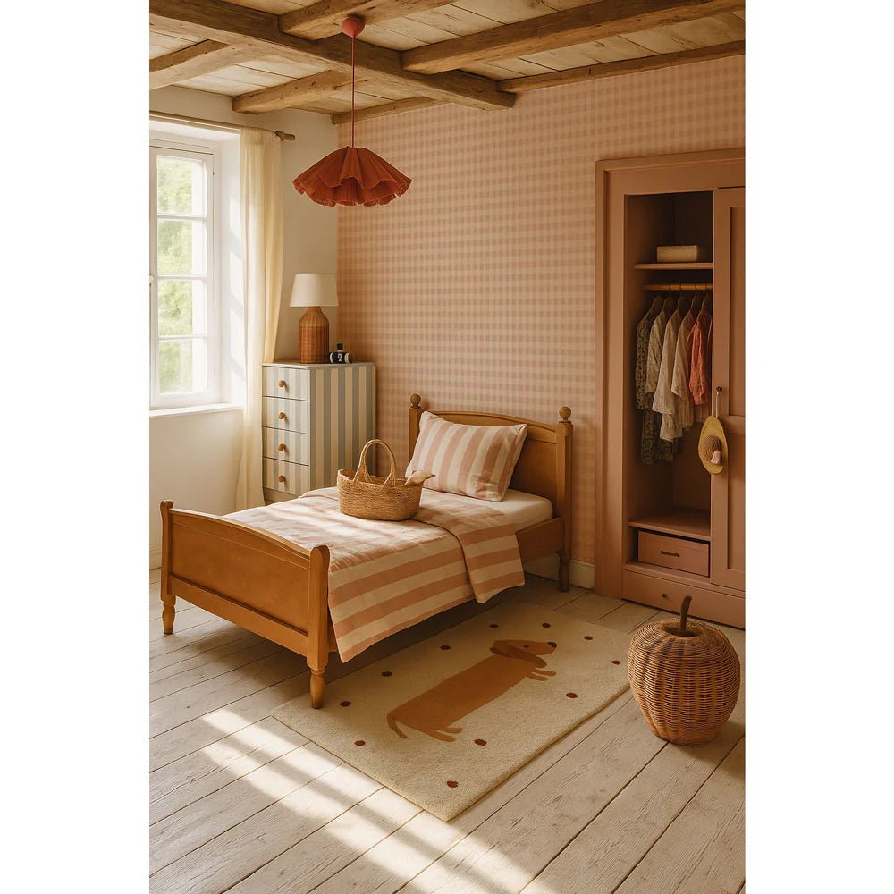 Wallpaper - Check Minimini Pink Cream - Le Petit Marché Home Furniture