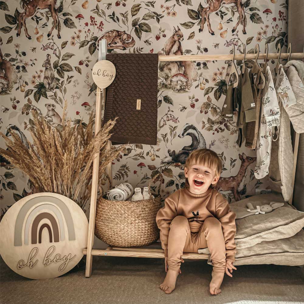 Wallpaper - Cute Forest Animals Light - Le Petit Marché Home Furniture