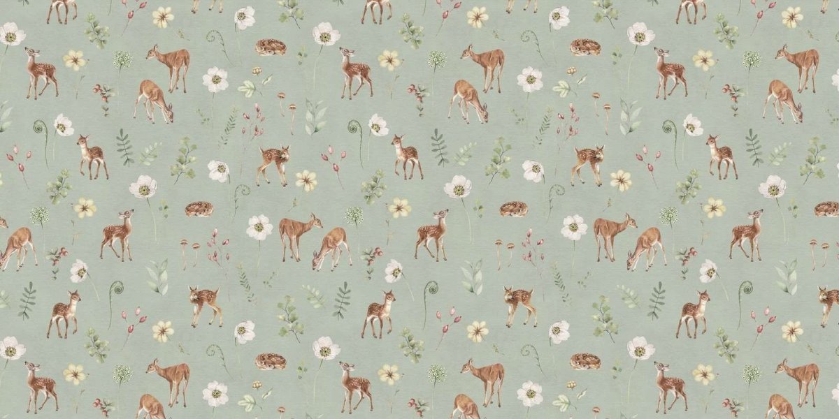 Wallpaper - Dancing Deer - Green (Pre - Orders) - LPM Home