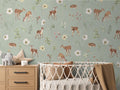 Wallpaper - Dancing Deer - Green (Pre - Orders) - LPM Home