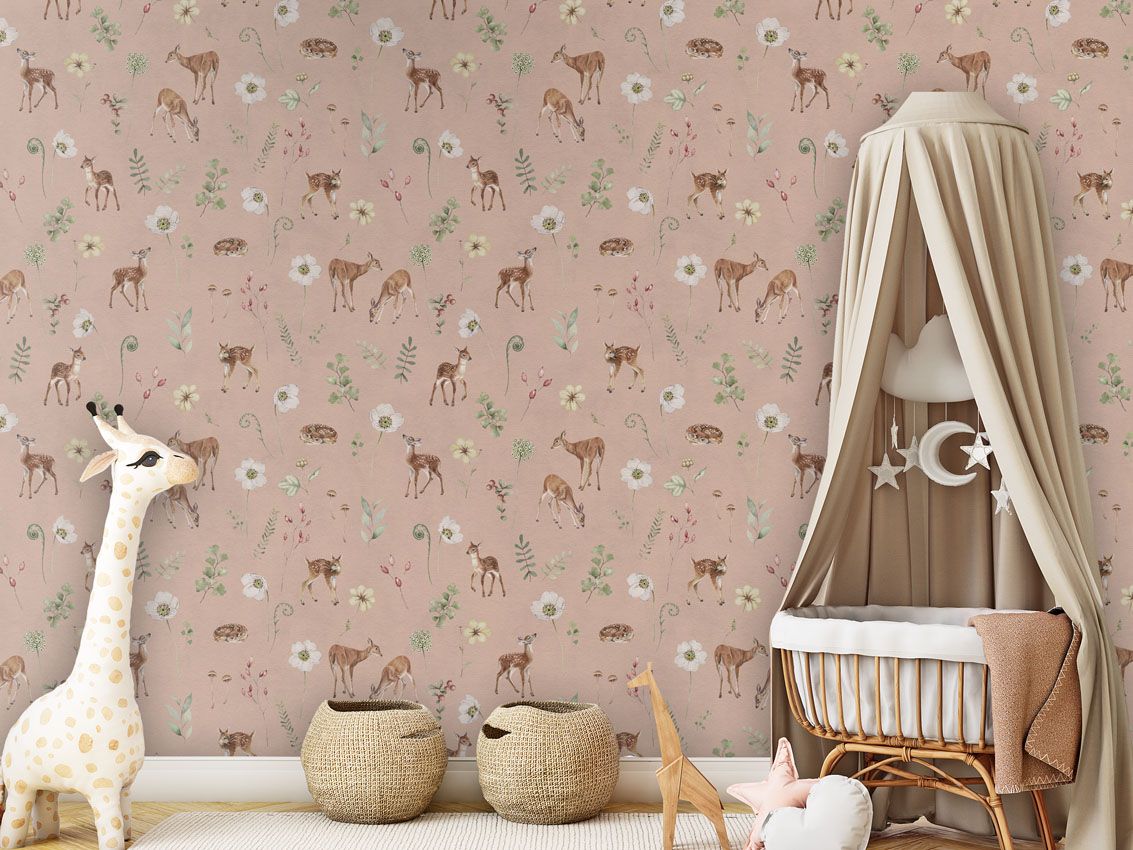 Wallpaper - Dancing Deer - Pink (Pre - Orders) - LPM Home