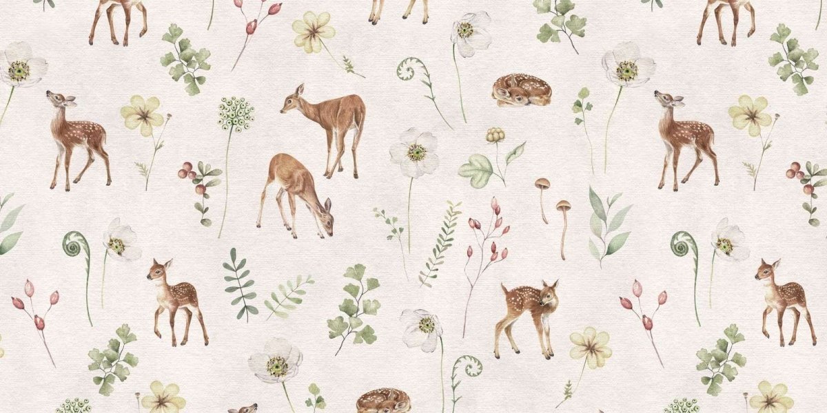 Wallpaper - Dancing Deer - White (Pre - Orders) - LPM Home