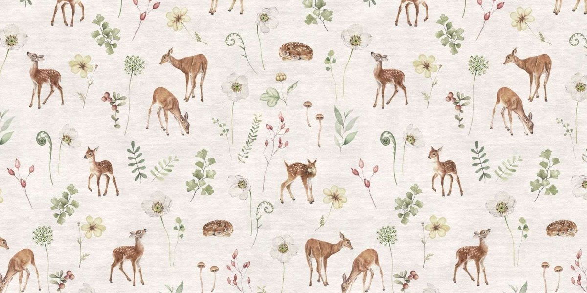 Wallpaper - Dancing Deer - White (Pre - Orders) - LPM Home