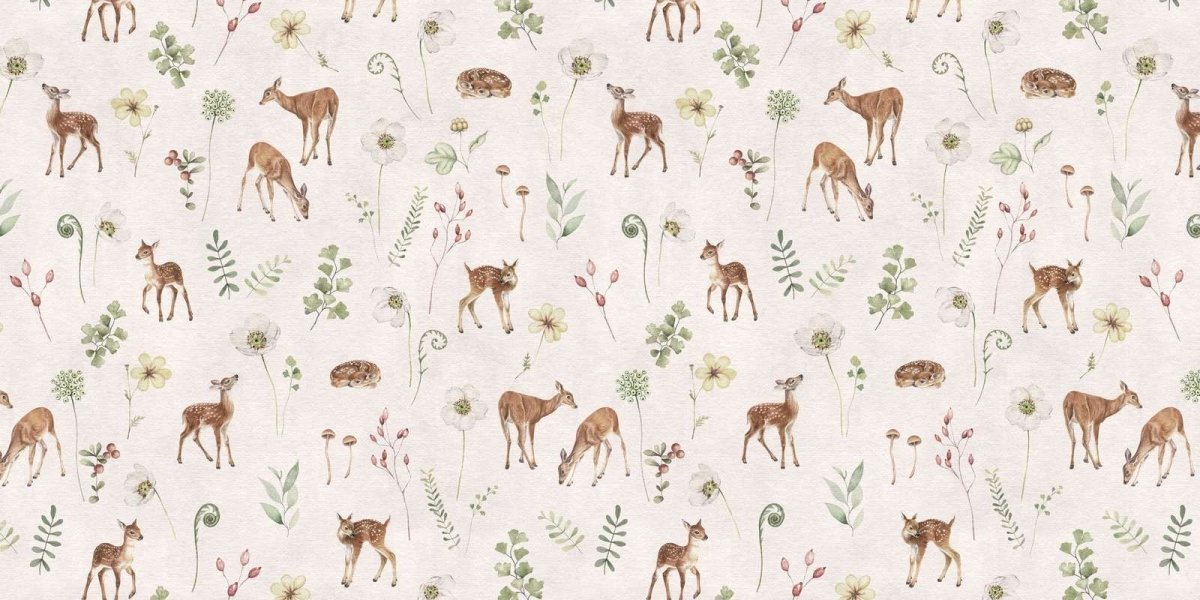 Wallpaper - Dancing Deer - White (Pre - Orders) - LPM Home