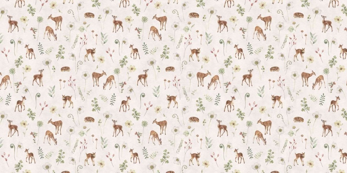 Wallpaper - Dancing Deer - White (Pre - Orders) - LPM Home