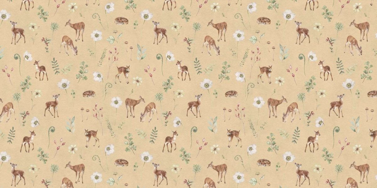 Wallpaper - Dancing Deer - Yellow (Pre - Orders) - LPM Home
