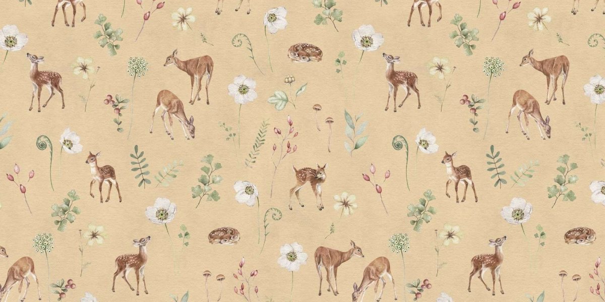 Wallpaper - Dancing Deer - Yellow (Pre - Orders) - LPM Home