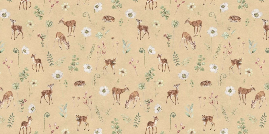 Wallpaper - Dancing Deer - Yellow (Pre - Orders) - LPM Home
