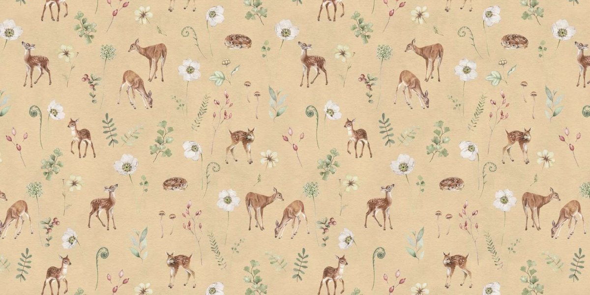 Wallpaper - Dancing Deer - Yellow (Pre - Orders) - LPM Home