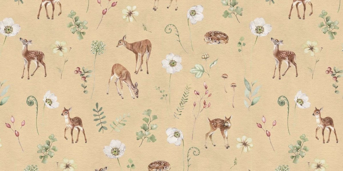 Wallpaper - Dancing Deer - Yellow (Pre - Orders) - LPM Home