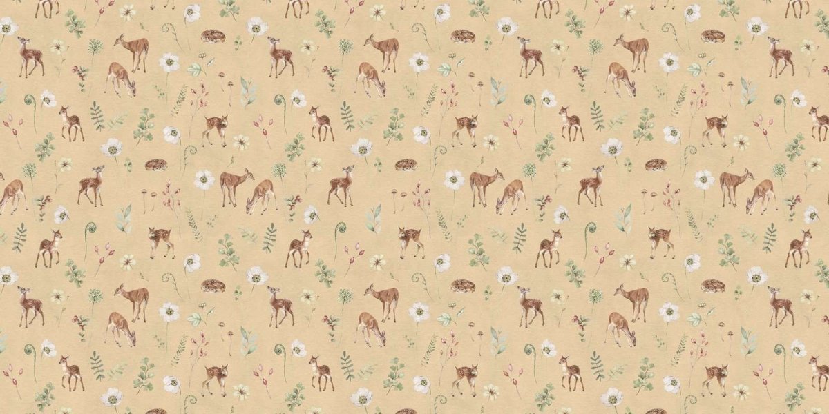 Wallpaper - Dancing Deer - Yellow (Pre - Orders) - LPM Home