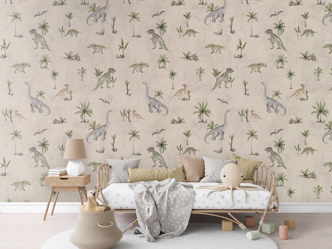 Wallpaper - Dashing Dinos - Sand (Pre - Orders) - LPM Home