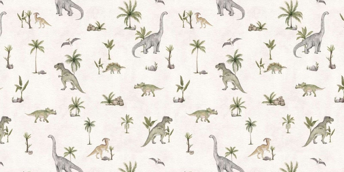Wallpaper - Dashing Dinos - White (Pre - Orders) - LPM Home