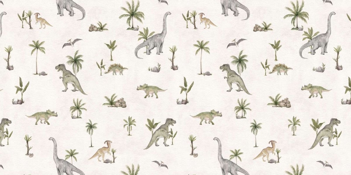 Wallpaper - Dashing Dinos - White (Pre - Orders) - LPM Home