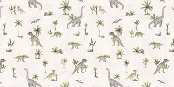 Wallpaper - Dashing Dinos - White (Pre - Orders) - LPM Home