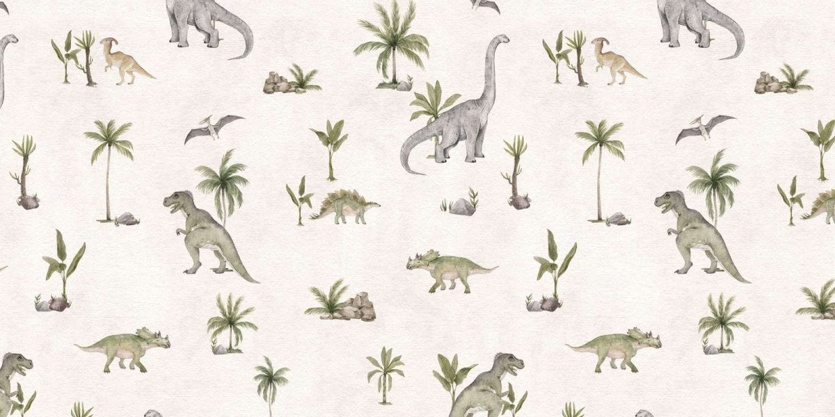 Wallpaper - Dashing Dinos - White (Pre - Orders) - LPM Home