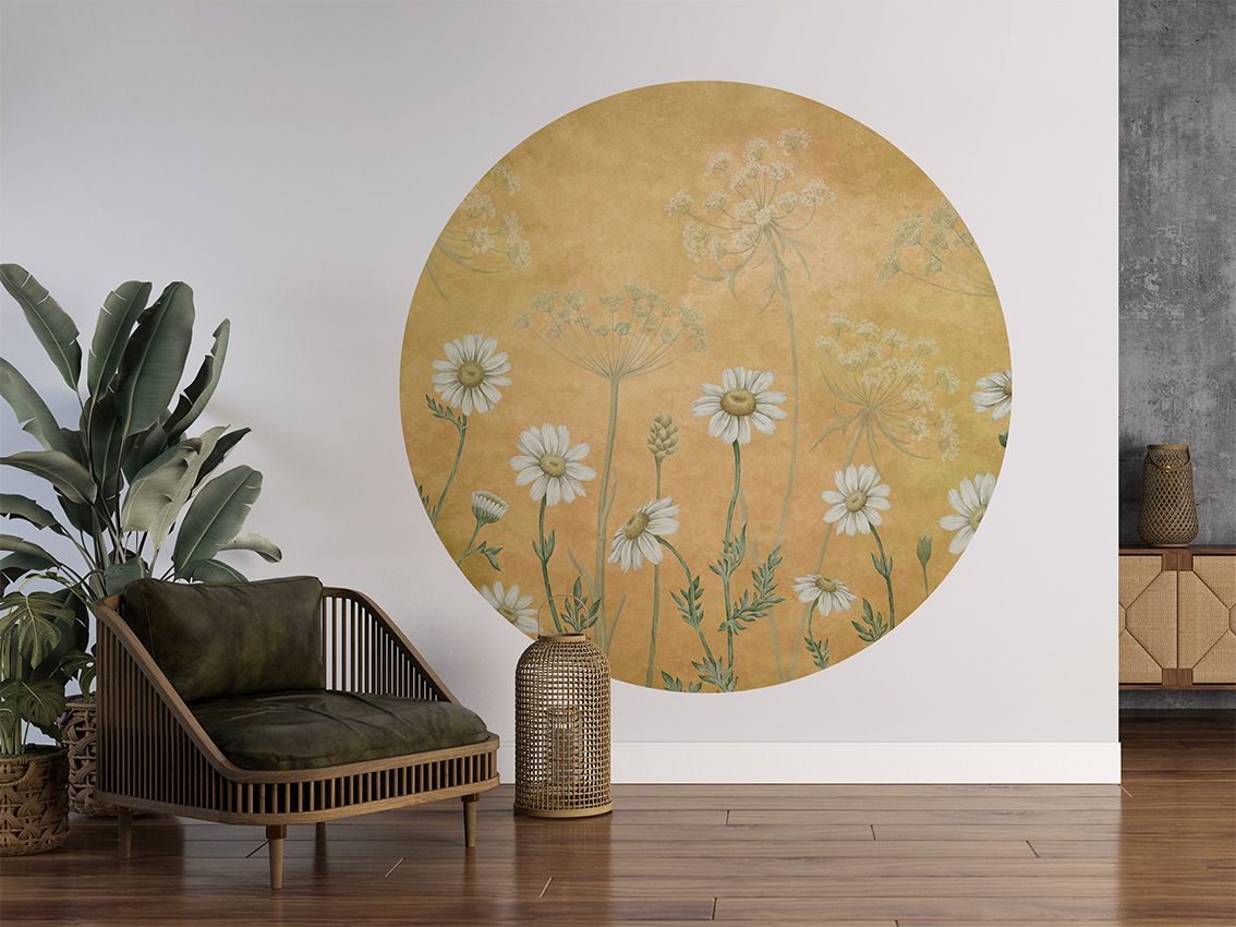 Wallpaper - Dazzling Daisies - Yellow - Circle (Pre-Order) - LPM Home