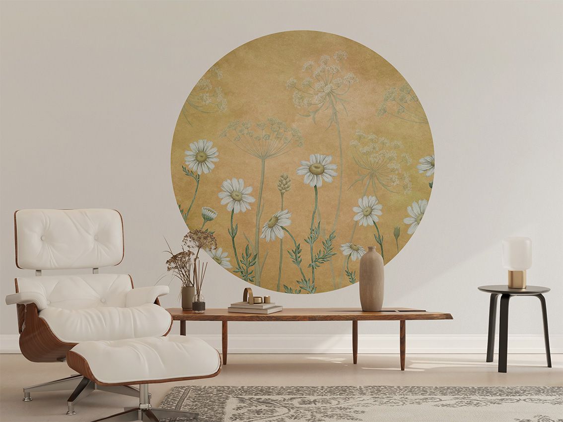 Wallpaper - Dazzling Daisies - Yellow - Circle (Pre-Order) - LPM Home