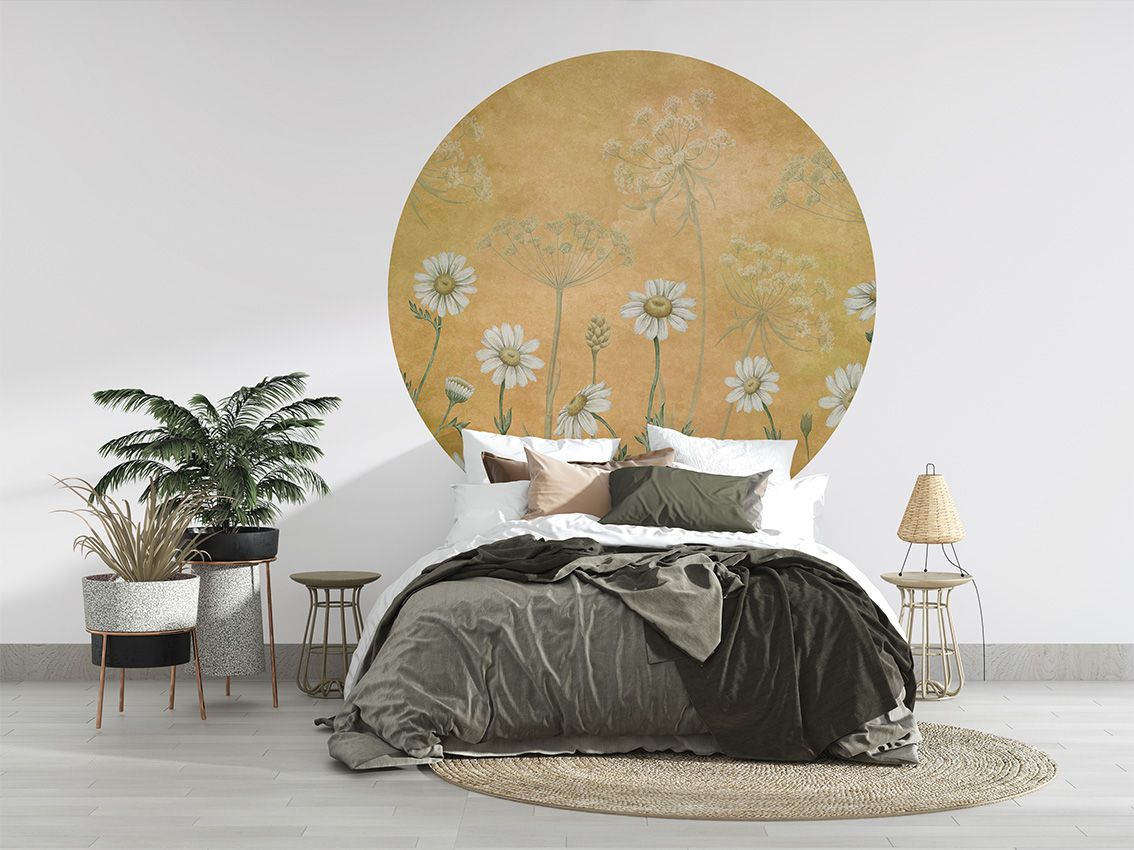 Wallpaper - Dazzling Daisies - Yellow - Circle (Pre-Order) - LPM Home