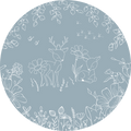 Wallpaper - Deer Doodle Blue - Circle (Pre - Order) - LPM Home