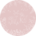 Wallpaper - Deer Doodle Pink - Circle (Pre - Order) - LPM Home