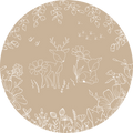 Wallpaper - Deer Doodles Beige - Circle (Pre - Order) - LPM Home
