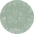 Wallpaper - Deer Doodles Green - Circle (Pre - Order) - LPM Home