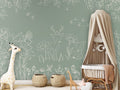 Wallpaper - Deer Doodles Green (Pre - Order) - LPM Home