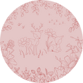 Wallpaper - Deer Doodles Pink Dark - Circle (Pre - Order) - LPM Home