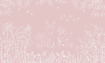 Wallpaper - Deer Doodles Pink (Pre - Order) - LPM Home