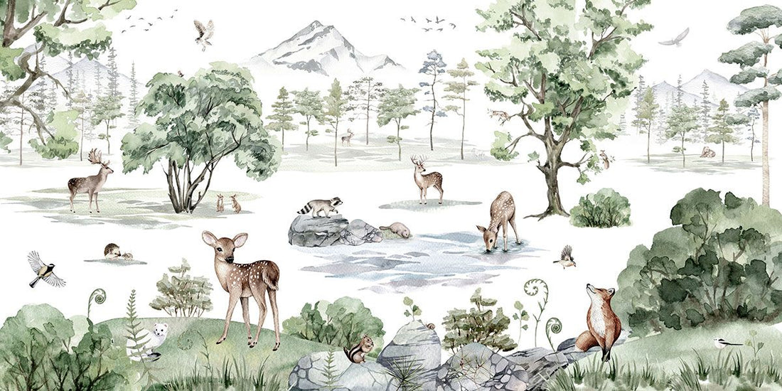 Wallpaper - Deer Forest - Winter (Pre - Order) - LPM Home